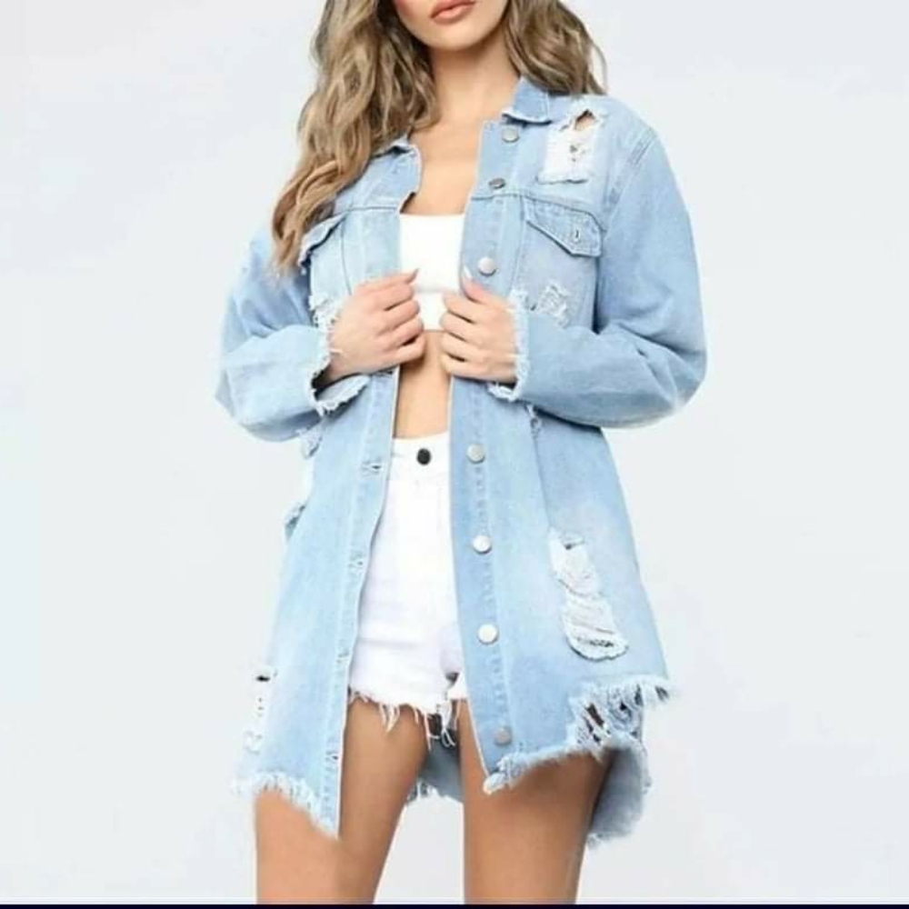 Women’s wash denim rugged shirt/jacket